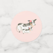 フローラ乳牛の赤ちゃんシャワー紙吹雪装飾 コンフェッティ (スモール正面)