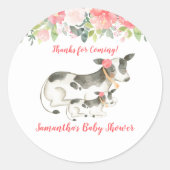 フローラ乳牛カスタムの好意ステッカー ラウンドシール (正面)