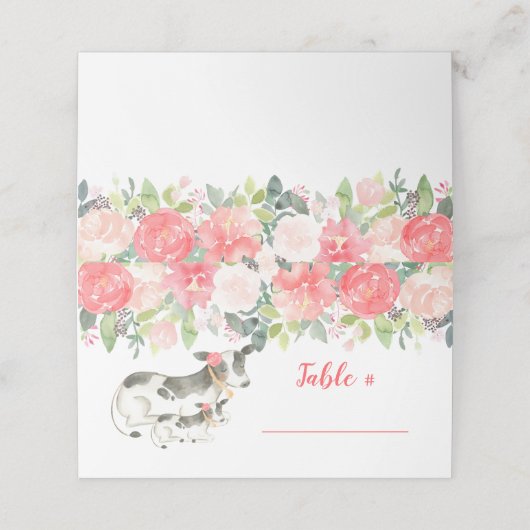 フローラ乳牛ファーム牡丹フラワー座席表 プレイスカード (外部開封)