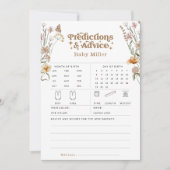 フローラ予測とアドバイスベビーシャワーゲームカード 招待状 (正面)