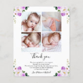フローラ予算の誕生発表サンキューカード (裏面)