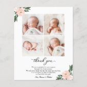 フローラ予算の誕生発表サンキューカード (裏面)