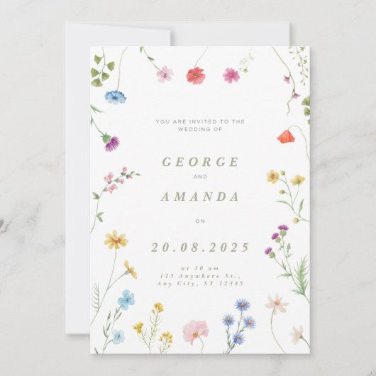 フローラ交響曲結婚式招待状 招待状 (正面)