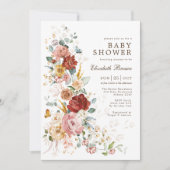 フローラ交響曲 |庭かわいらし花赤ちゃんシャワー 招待状 (正面)