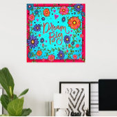 フローラ人気があるティール（緑がかった色）ドリーム大感動的学校 ポスター