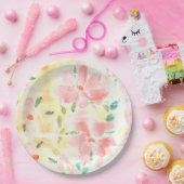 フローラ付きサンゴ ペーパープレート (パーティー)