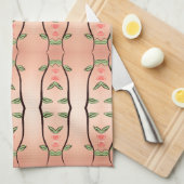 フローラ付きティータオエレガントルデザイン キッチンタオル (四つ折り)