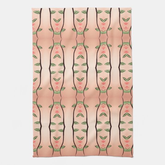 フローラ付きティータオエレガントルデザイン キッチンタオル (縦)