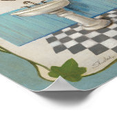 フローラ付きバスルーム縁ど ポスター (角)