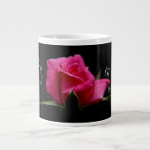 フローラ付き/詩;赤いバラの花,詩篇118:24 ジャンボコーヒーマグカップ (正面)