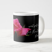 フローラ付き/詩;赤いバラの花,詩篇37:7 ジャンボコーヒーマグカップ (正面右)