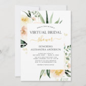 フローラ仮想ブライダルシャワー赤面ピンク水色 招待状 (正面)