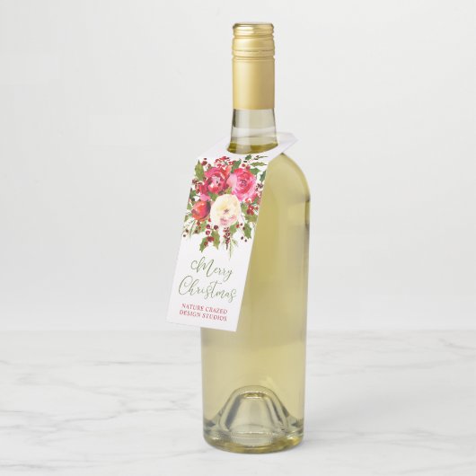 フローラ会社クリスマス ボトルネックタグ (アングル)