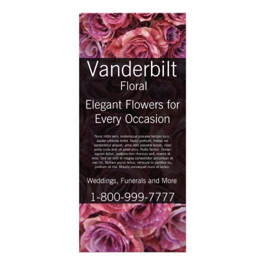 フローラ会社花屋ピンクローゼラックカード ラックカード (正面)