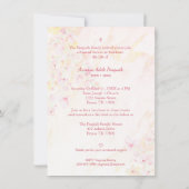 フローラ伝統的とエレガントピンクの写真葬儀 ノートカード (裏面)