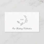 フローラ伝統的リースモノグラム結婚ズフラット プレイスカード (裏面)