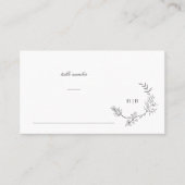 フローラ伝統的リースモノグラム結婚ズフラット プレイスカード (正面)