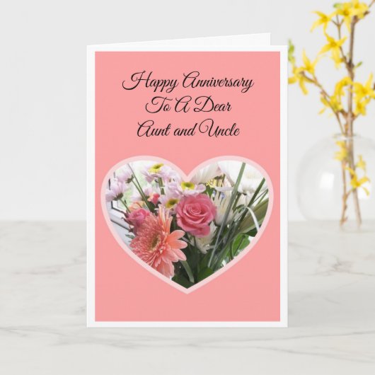 フローラ伯父パーソナライズされた結婚周年記念 カード (黄色い花)