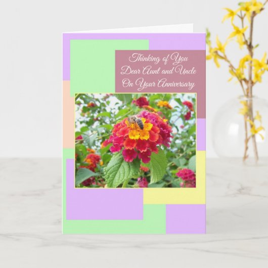 フローラ伯父パーソナライズされた結婚周年記念 カード (黄色い花)