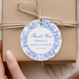 フローラ何かブルーブライダルシャワーありがとう フェイバータグ