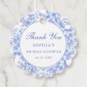 フローラ何かブルーブライダルシャワーありがとう フェイバータグ (正面)