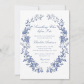 フローラ何か青いブライダルシャワー 招待状 (正面)