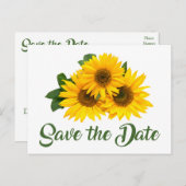 フローラ保存の日付の黄色ひまわり婚約 ポストカード (正面/裏面)