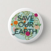 フローラ保護救&私たちの美しい地球 缶バッジ (正面)