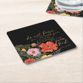 フローラ信仰 – 恐れるな、わたしはあなたと共にいるからだ スクエアペーパーコースター (アングル)