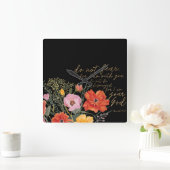 フローラ信仰 – 恐れるな、わたしはあなたと共にいるからだ スクエア壁時計 (ホーム)