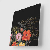 フローラ信仰 – 恐れるな、わたしはあなたと共にいるからだ スクエア壁時計 (傾斜)