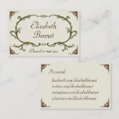フローラ個人ヴィンテージビクトリアン 名刺 (正面/裏面)