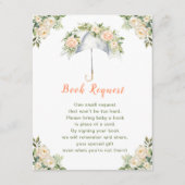 フローラ傘の赤ちゃんシャワーブックリクエスト エンクロージャーカード (正面)