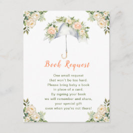 フローラ傘の赤ちゃんシャワーブックリクエスト エンクロージャーカード
