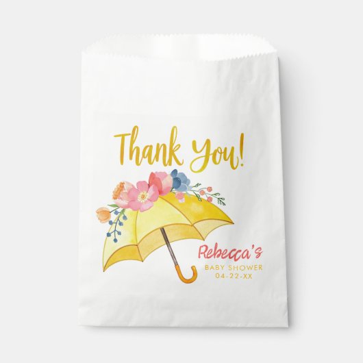 フローラ傘ベビーシャワーお気に入りバッグ- 4月ショー フェイバーバッグ (正面)