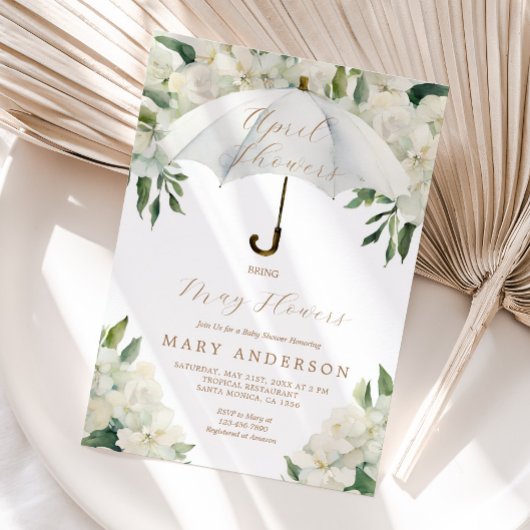 フローラ傘4月シャワー五月の花をもたらす 招待状