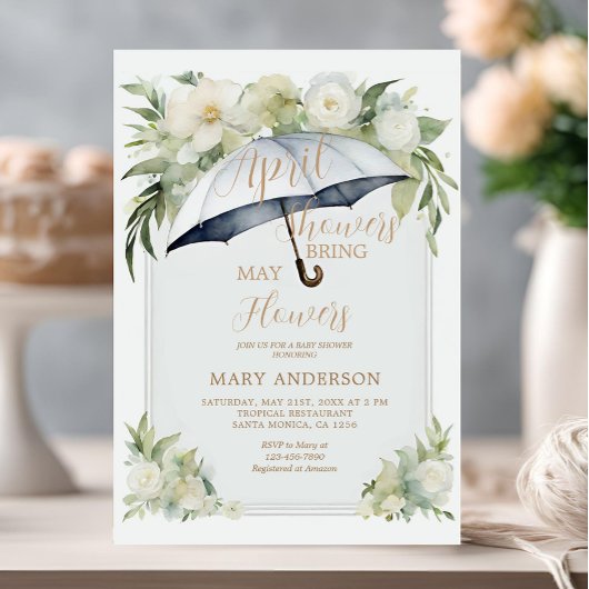 フローラ傘4月シャワー五月の花をもたらす 招待状