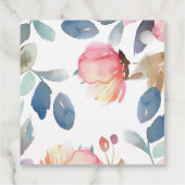 フローラ優先の正方形ラベルブライダルシャワー フェイバータグ (裏面)