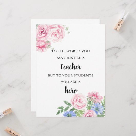 フローラ先生の指導者による生徒の評価 カード (正面/裏面インサイチュ)