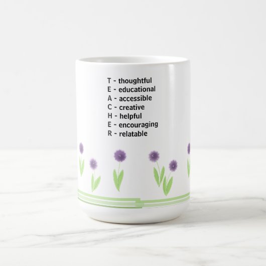 フローラ先生アクロスティックデザイン コーヒーマグカップ (中央)