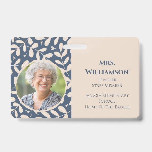 フローラ先生教育スタッフ写真ID バッジ (正面)