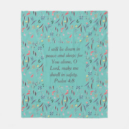 フローラ光ティール（緑がかった色） |平和スリープの安全性 |クリスチャン フリースブランケット