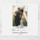 フローラ写真ありがとうご結婚ざう スパークリングワインラベル (シングルラベル)