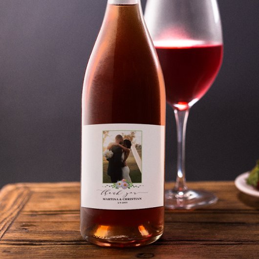 フローラ写真ありがとうご結婚ざう スパークリングワインラベル