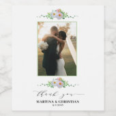 フローラ写真ありがとうご結婚ざう ワインラベル (シングルラベル)