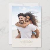 フローラ写真の微妙なフレームは日付結婚を保存 招待状 (裏面)