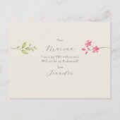 フローラ写真の花嫁プロポーザルのカード インビテーションポストカード (裏面)