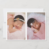 フローラ写真コラージュの誕生発表 招待状 (裏面)