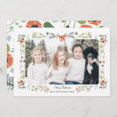 フローラ写真メリークリスマスホリデーカード シーズンカード (正面/裏面)