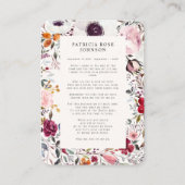 フローラ写真悔やみや弔慰葬儀記念カード 名刺 (正面)